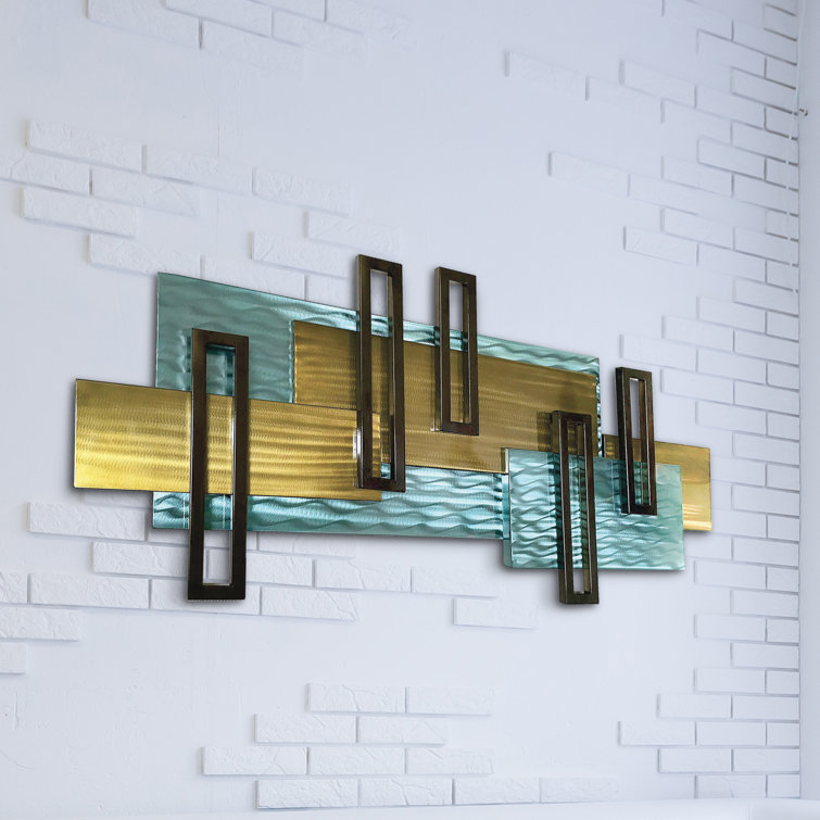Ivy Bronx Abstract City Scape Coastal Metal Wall Décor & Reviews | Wayfair